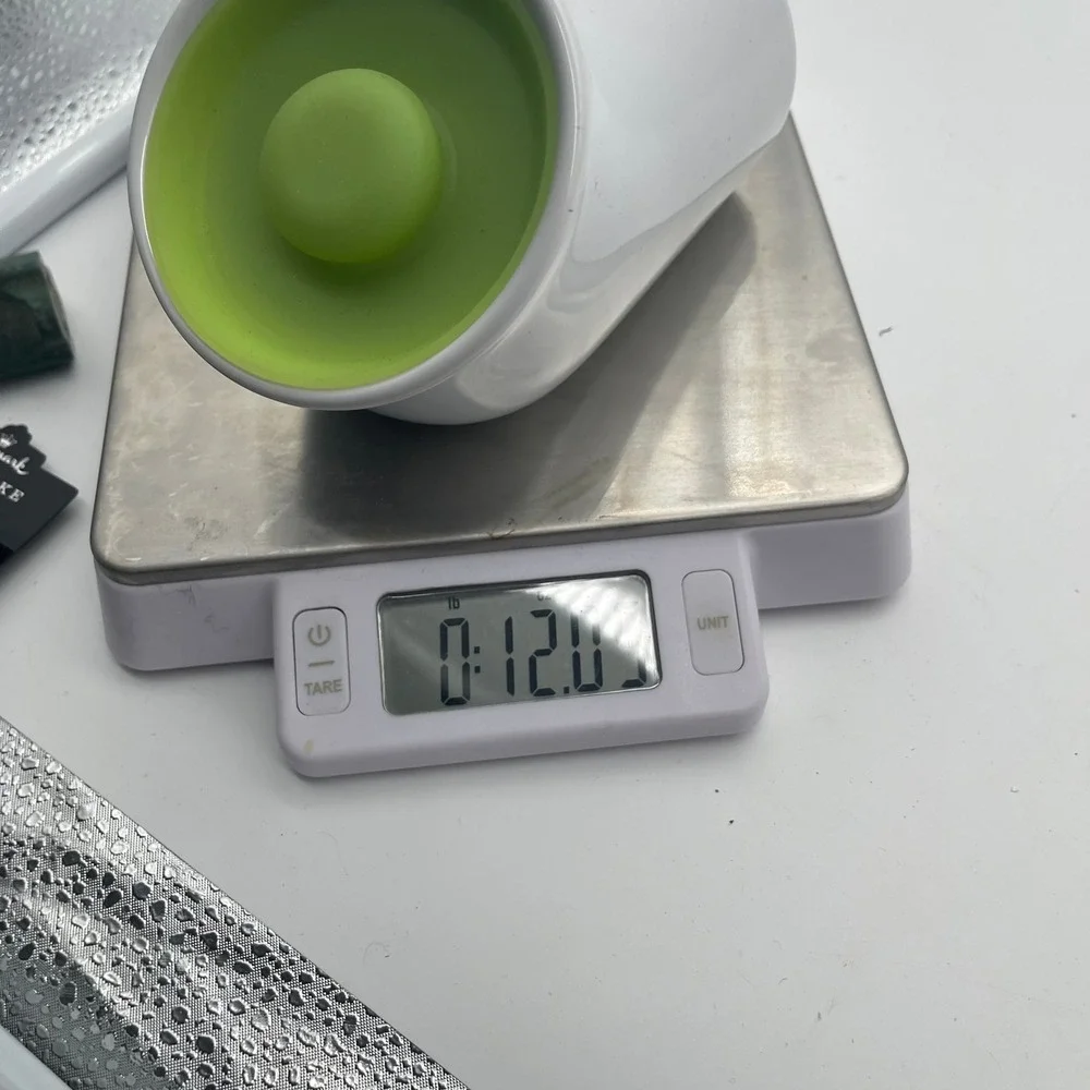 Modern White Ceramic Angled Salt Cellar with Lime Green Silicone Lid Spice Jar